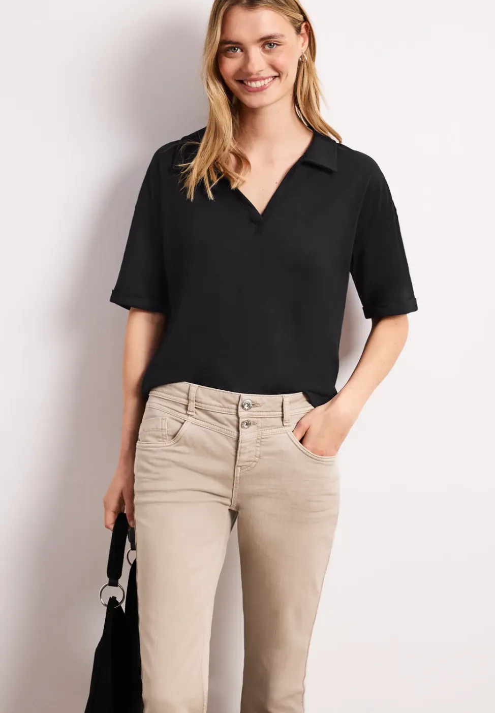 Jersey poloshirt met korte mouwen