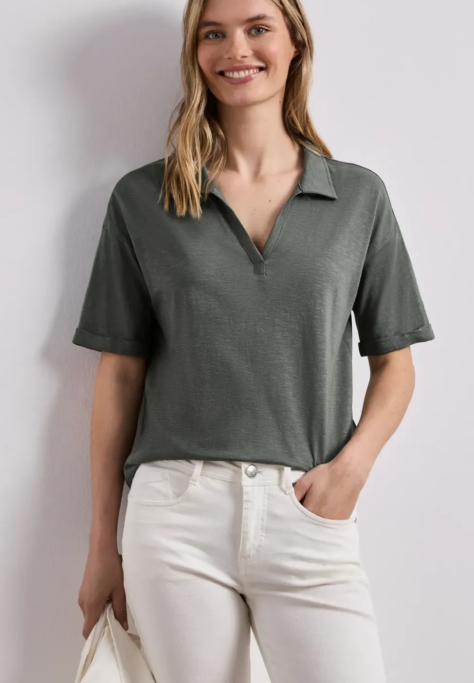 Jersey poloshirt met korte mouwen