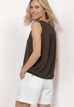 Jersey top met elastische zoom