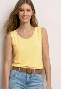 Jersey top met elastische zoom