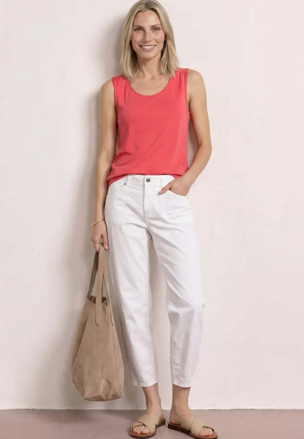 Jersey top met elastische zoom