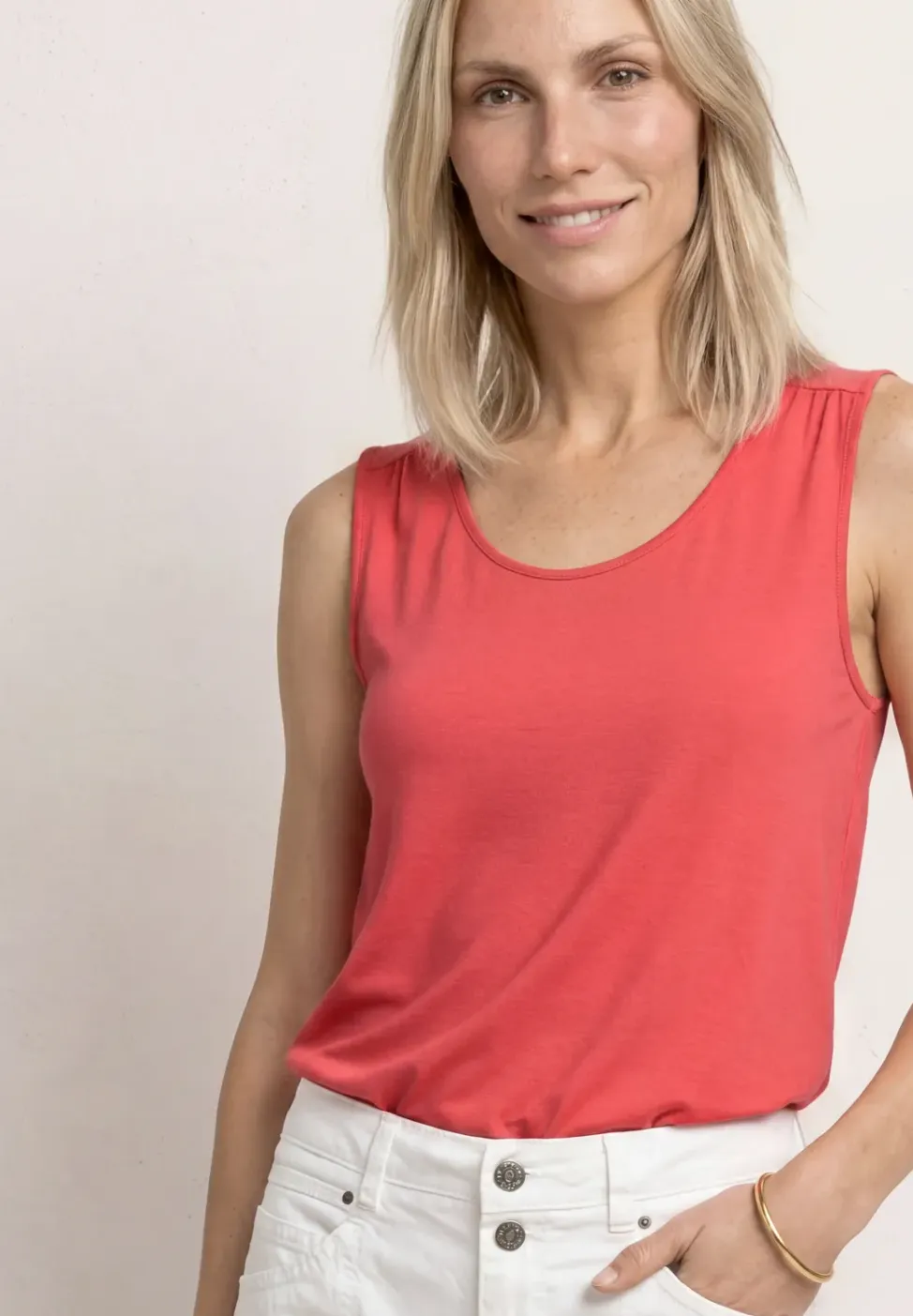 Jersey top met elastische zoom