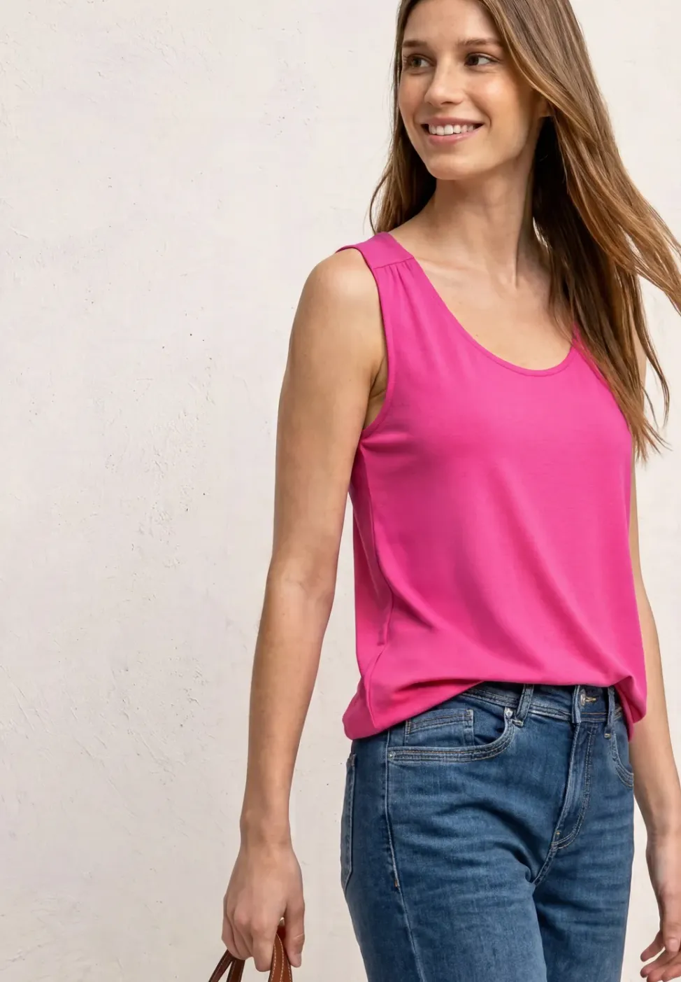 Jersey top met elastische zoom