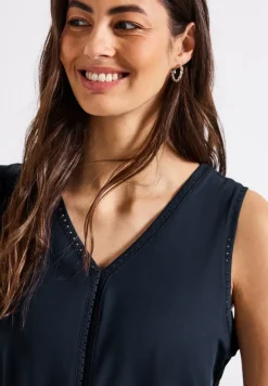Jersey top met gehaakte details