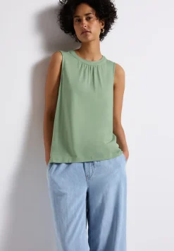 Jersey top met rimpels