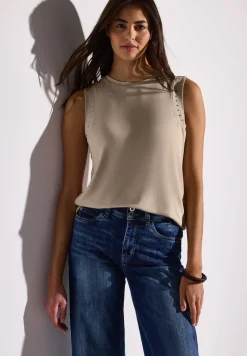 Jersey top met studs