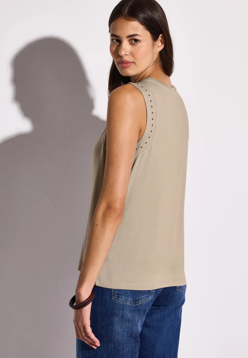 Jersey top met studs