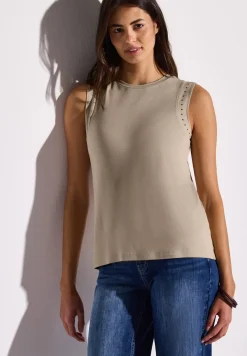 Jersey top met studs