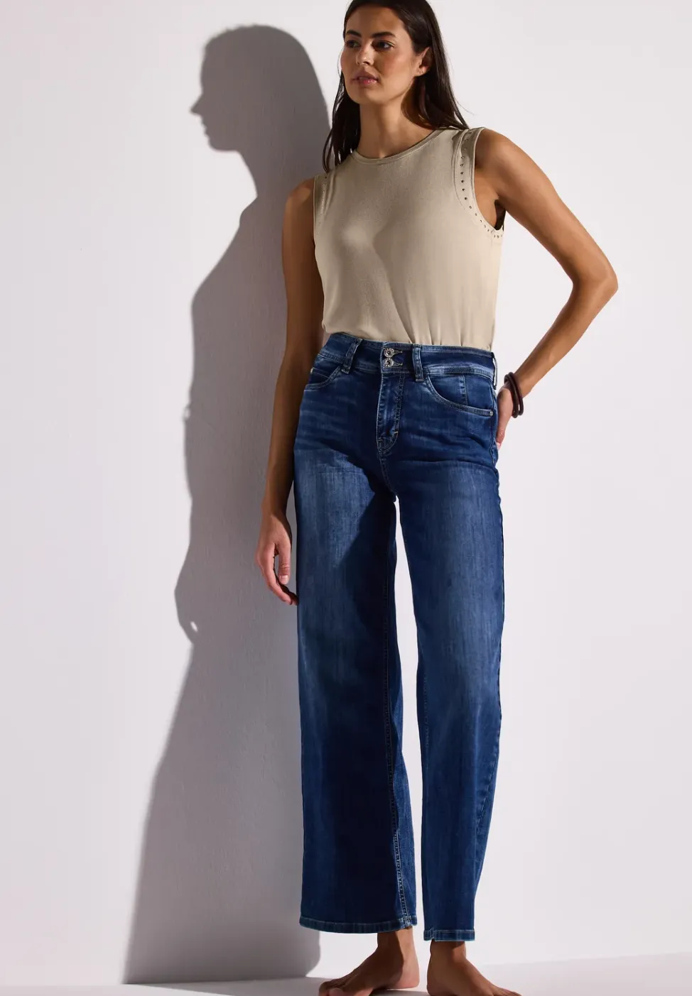 Jersey top met studs