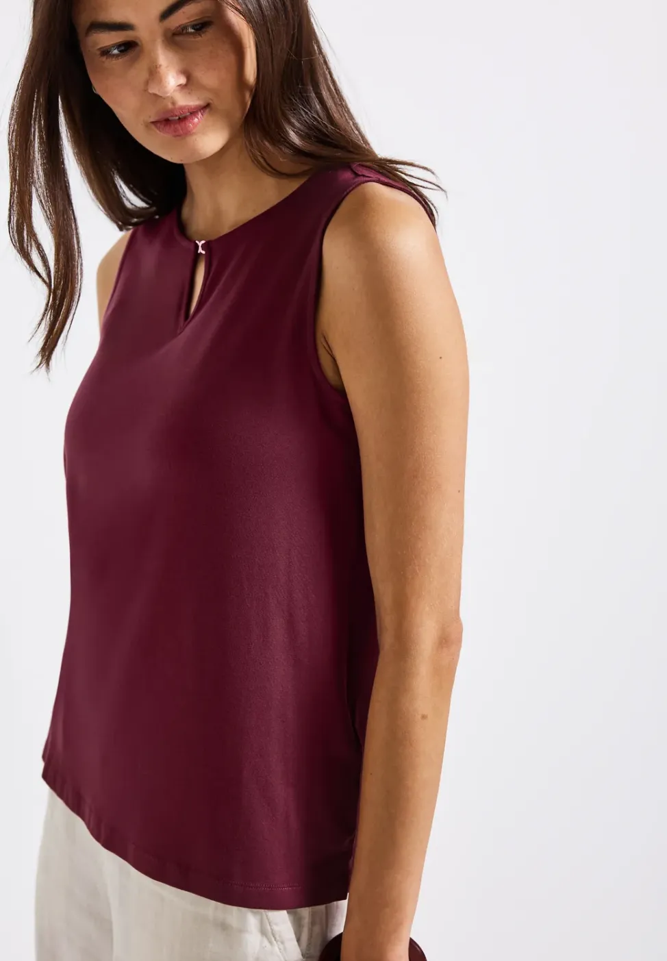 Jersey top met uitsnijding