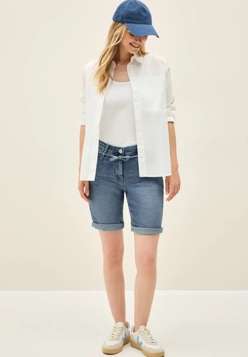 Jogg shorts in een denimlook