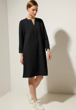 Jurk met lange mouwen in effen kleur