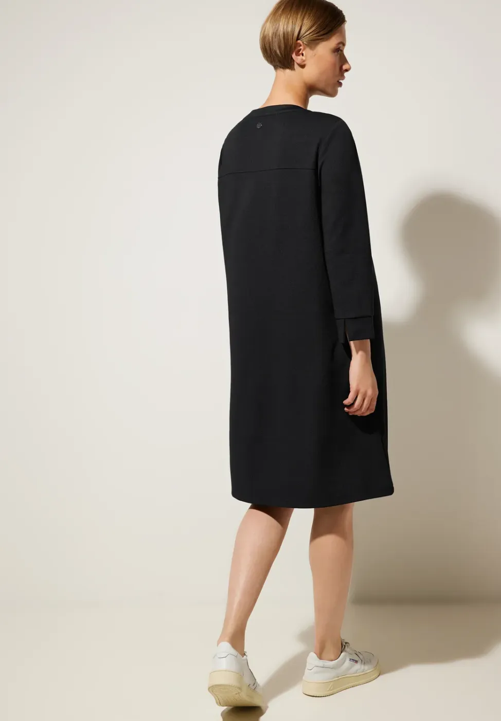 Jurk met lange mouwen in effen kleur