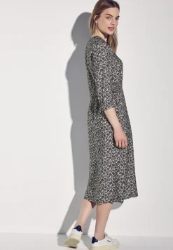 Jurk met print en smokdetail