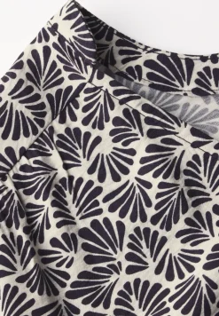 Jurk met print en smokdetail
