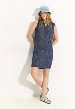 Jurk met print en structuur