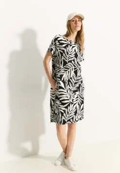 Jurk van linnenmix met print