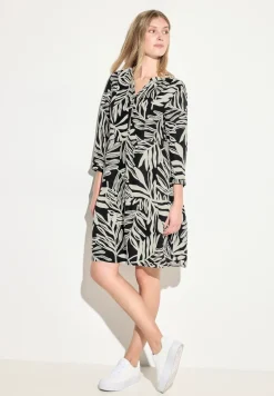 Jurk van linnenmix met print