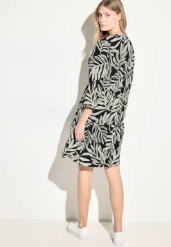 Jurk van linnenmix met print