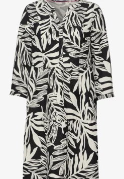 Jurk van linnenmix met print