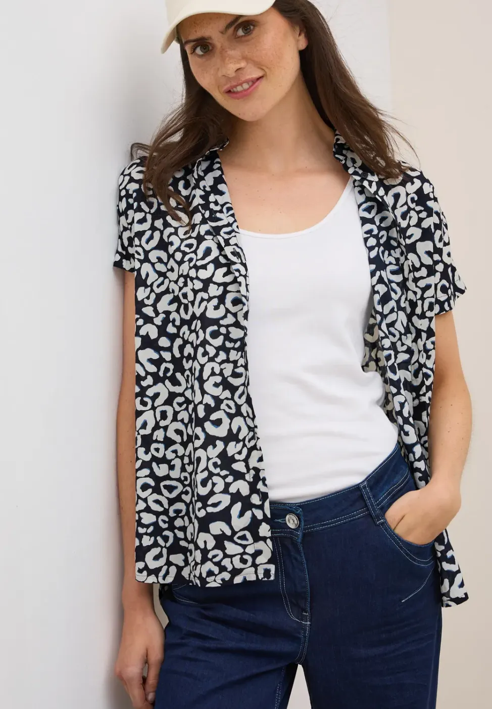 Katoenen blouse met patroon