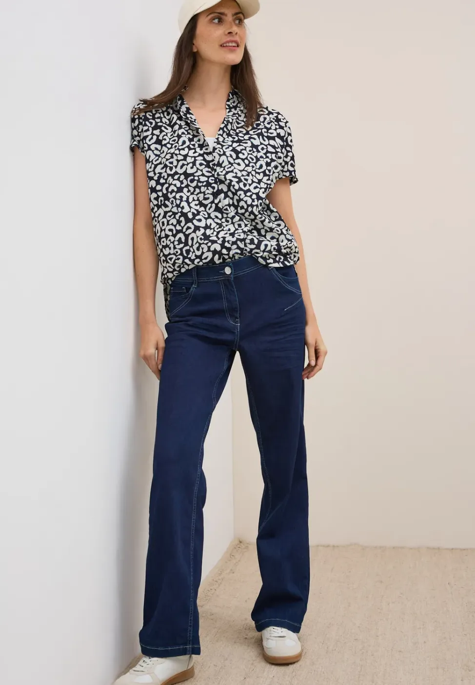 Katoenen blouse met patroon