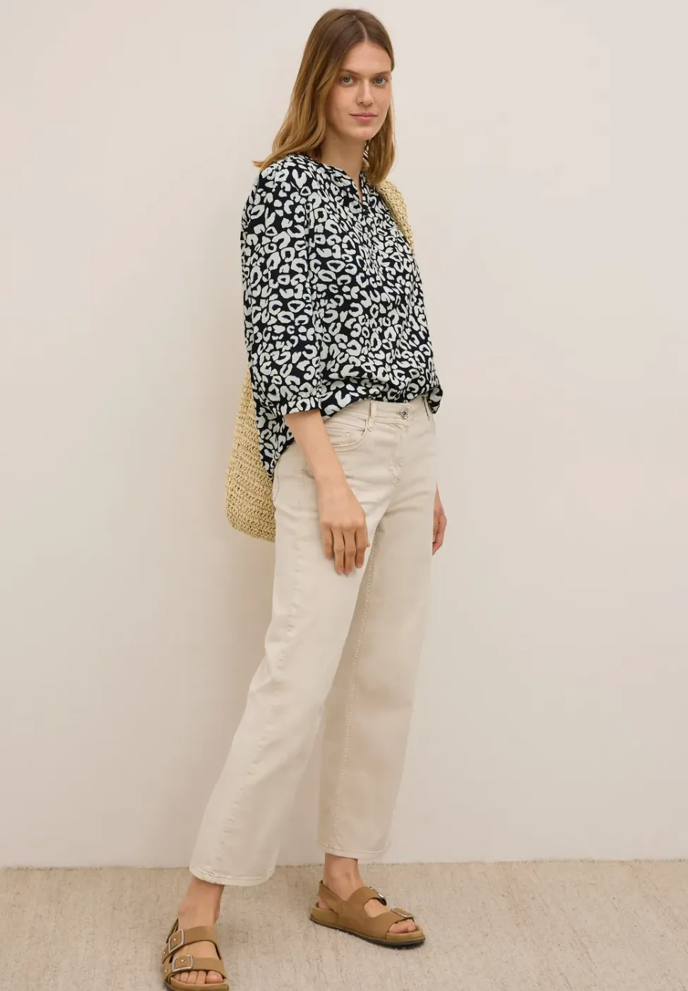 Katoenen blouse met patroon