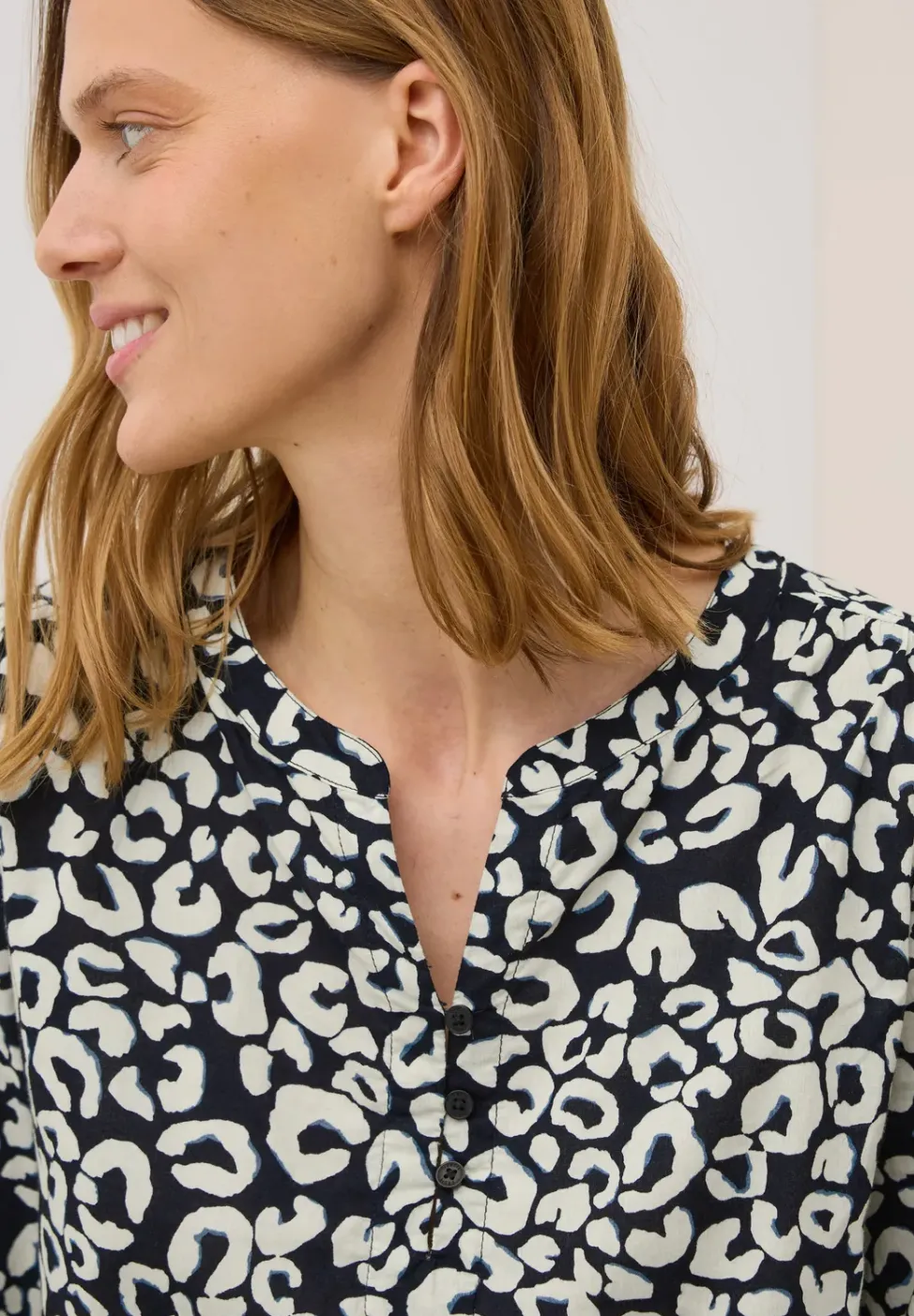 Katoenen blouse met patroon