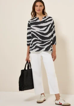 Katoenen blouse met patroon