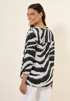 Katoenen blouse met patroon