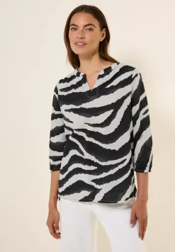 Katoenen blouse met patroon