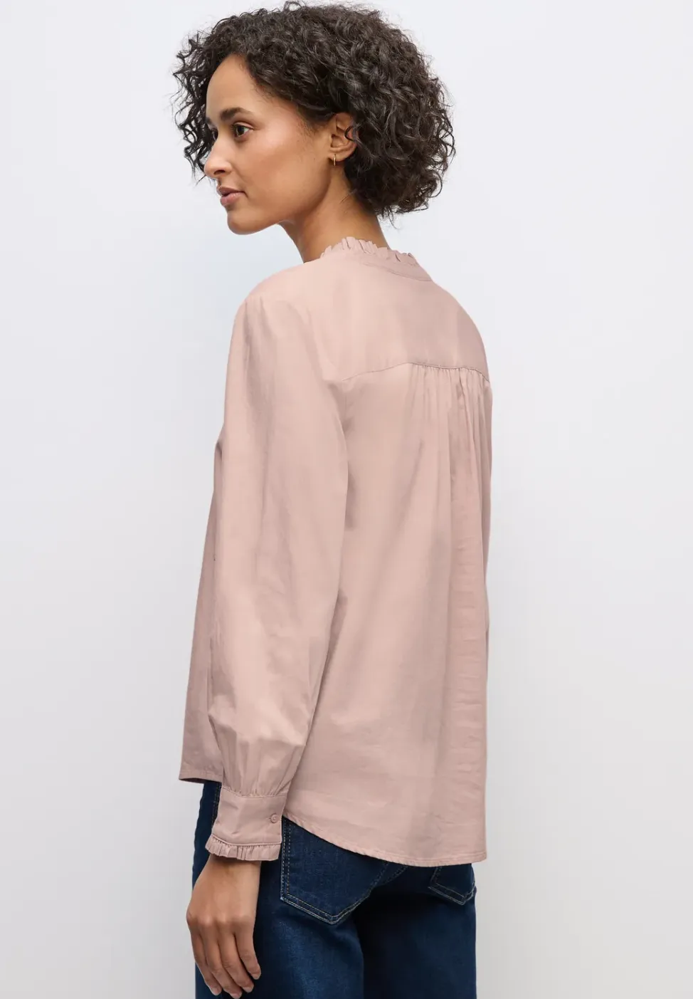 Katoenen blouse met ruches