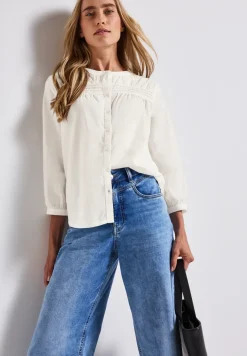 Katoenen blouse met details