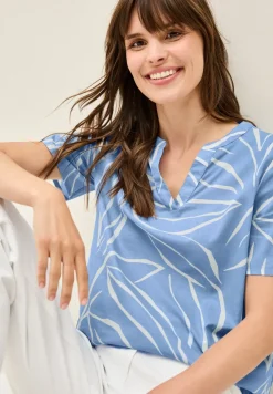 Katoenen blouse met patroon