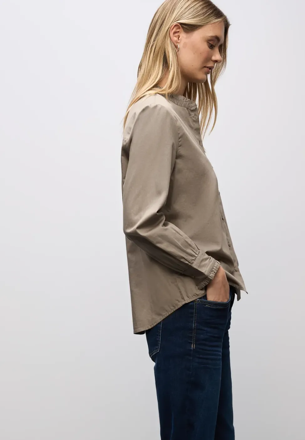 Katoenen blouse met ruches