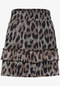Knielange chiffonrok met print