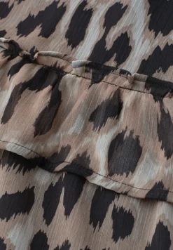 Knielange chiffonrok met print