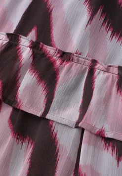Knielange chiffonrok met print