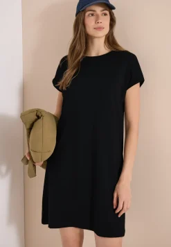 Knielange jersey jurk