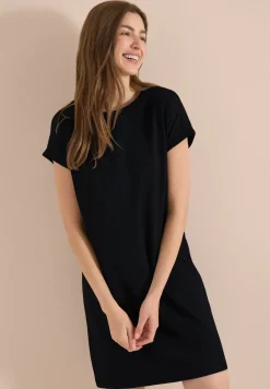 Knielange jersey jurk