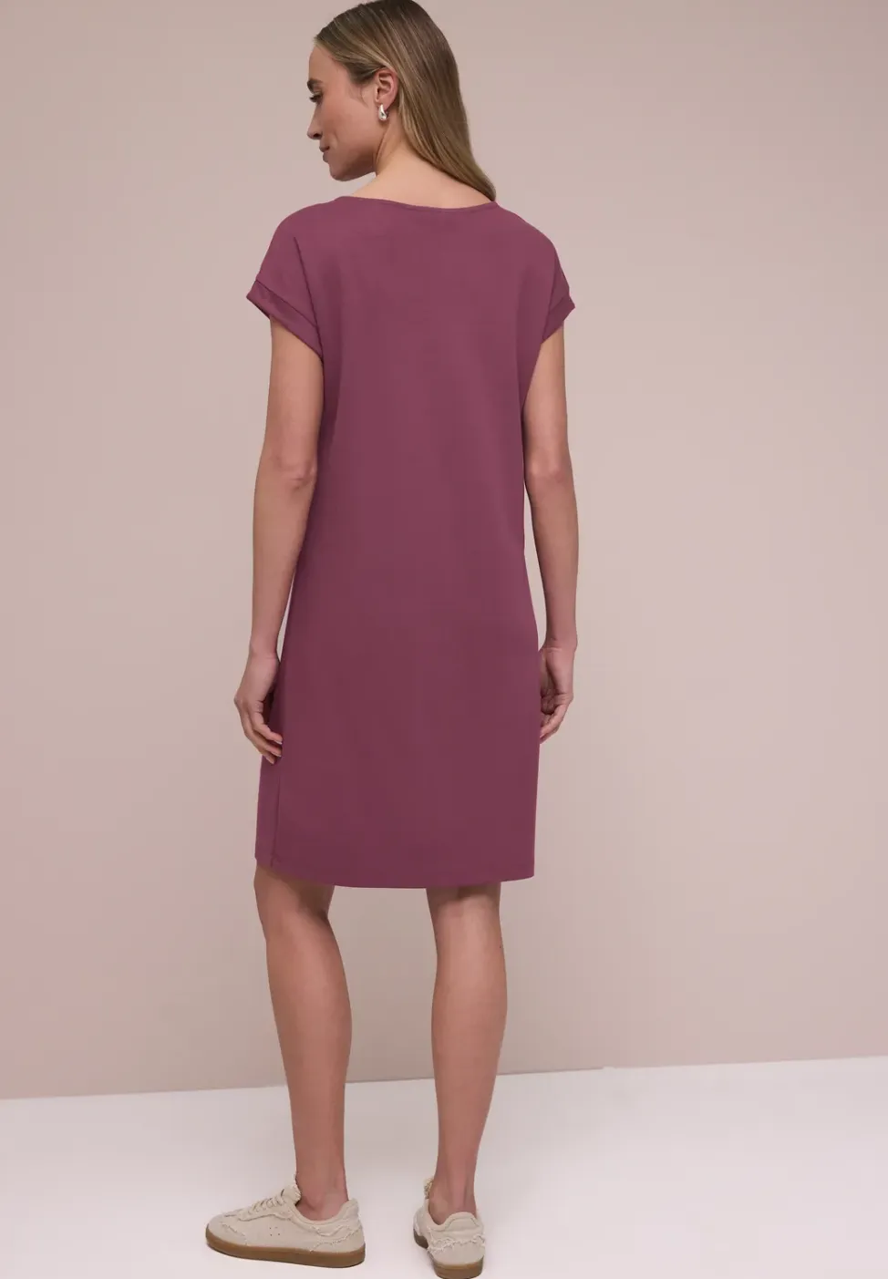 Knielange jersey jurk