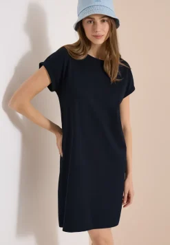 Knielange jersey jurk