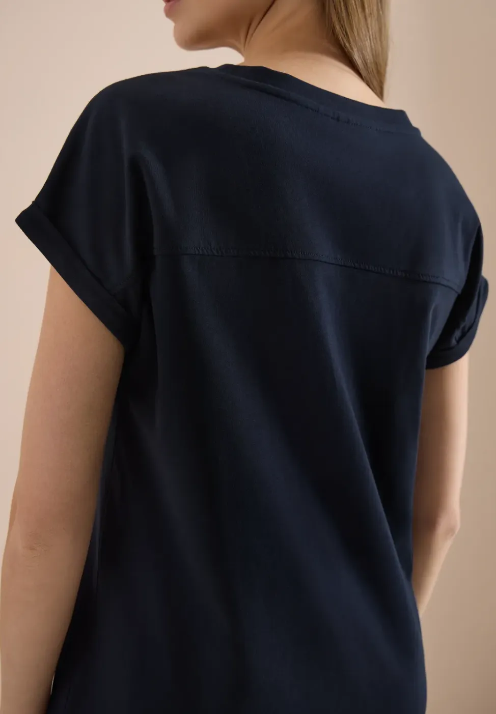 Knielange jersey jurk