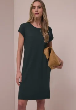 Knielange jersey jurk
