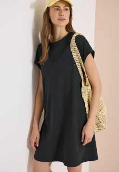 Knielange jersey jurk