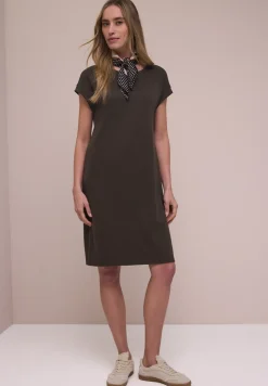Knielange jersey jurk