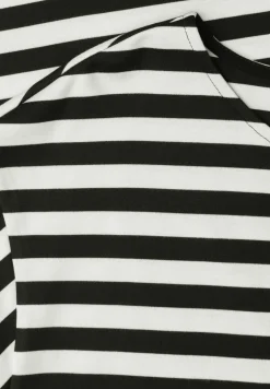 Knielange jersey jurk met strepen