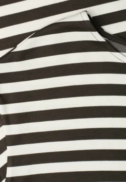Knielange jersey jurk met strepen