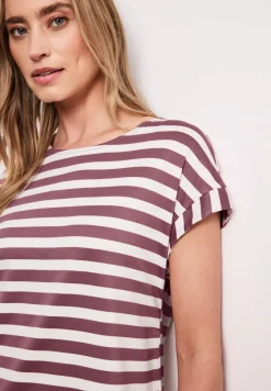 Knielange jersey jurk met strepen
