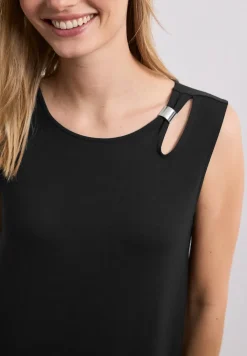 Knielange jurk met gespdetail